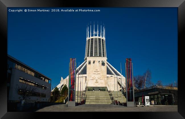The Metropolitan Cathedral of Christ the King.  Framed Print by Simon Martinez