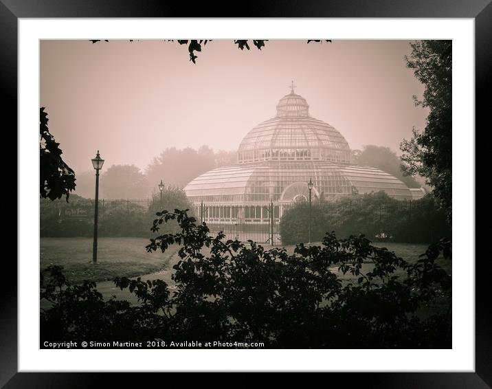 At the Victorian-Era Palm House, in Sefton Park Framed Mounted Print by Simon Martinez