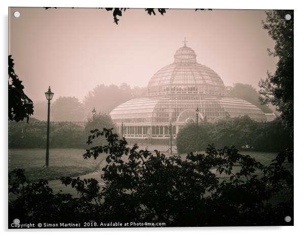 At the Victorian-Era Palm House, in Sefton Park Acrylic by Simon Martinez