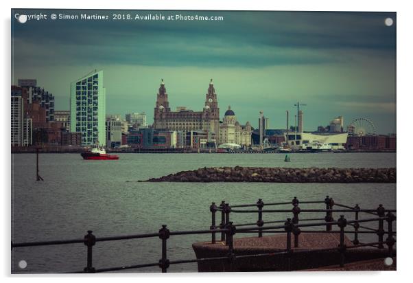 Liverpool Waterfront Acrylic by Simon Martinez