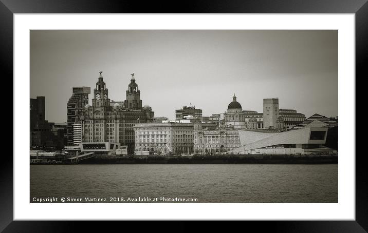 A Classic View of Liverpool Waterfront Framed Mounted Print by Simon Martinez