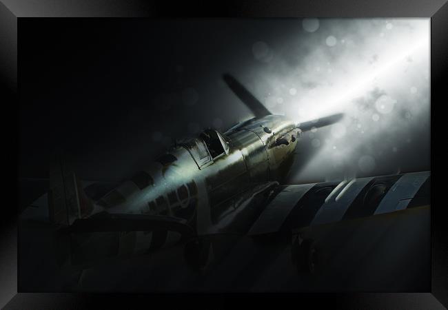 Spitfire AB910 Dust Framed Print by J Biggadike