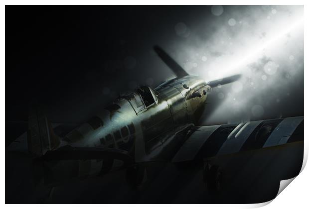 Spitfire AB910 Dust Print by J Biggadike