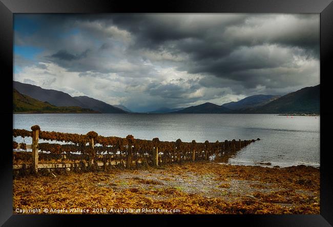 Storm clouds over Loch Linnhe Framed Print by Angela Wallace