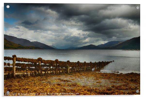 Storm clouds over Loch Linnhe Acrylic by Angela Wallace