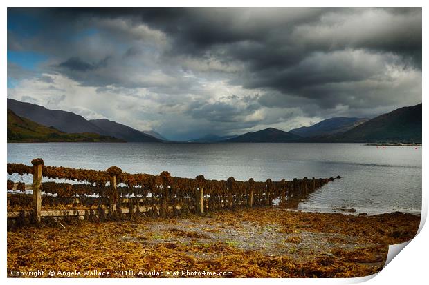 Storm clouds over Loch Linnhe Print by Angela Wallace