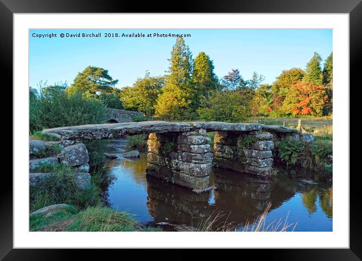 Dartmoor Clapper Bridge Framed Mounted Print by David Birchall