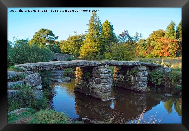 Dartmoor Clapper Bridge Framed Print by David Birchall
