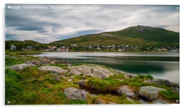 Ersfjord and Ersfjordbotn village Acrylic by Beata Aldridge