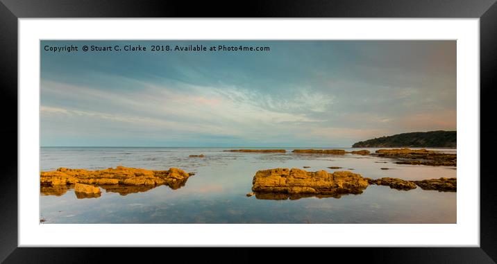 Blue reflections, Peveril Point, Swanage Framed Mounted Print by Stuart C Clarke