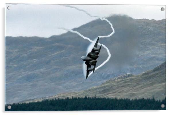 USAF F15 pulling G Acrylic by Philip Catleugh
