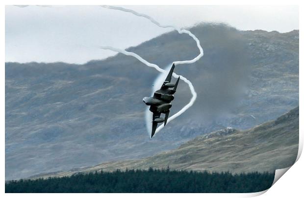 USAF F15 pulling G Print by Philip Catleugh