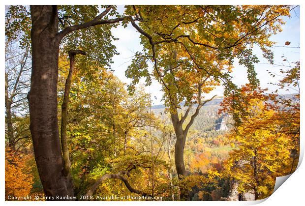 Autumnal Trees. Saxon Switzerland Print by Jenny Rainbow