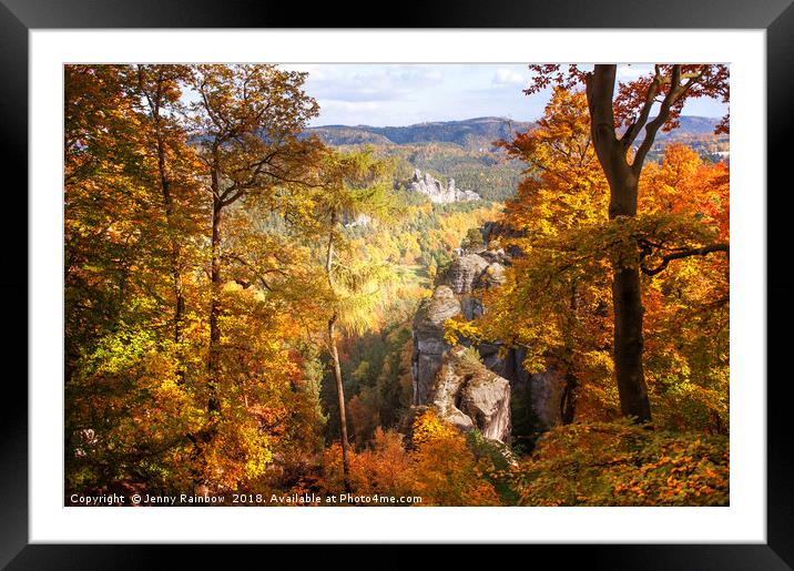 Autumn Splendor. Saxon Switzerland Framed Mounted Print by Jenny Rainbow