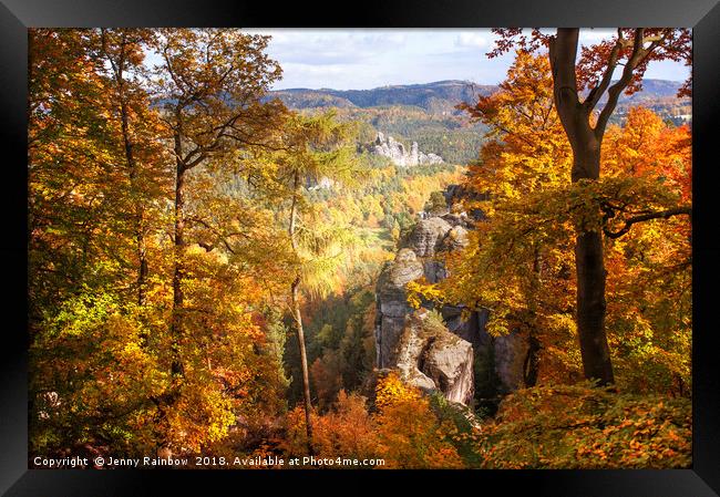 Autumn Splendor. Saxon Switzerland Framed Print by Jenny Rainbow
