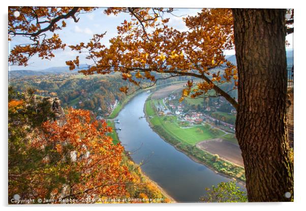 Picturesque View. Saxon Switzerland Acrylic by Jenny Rainbow