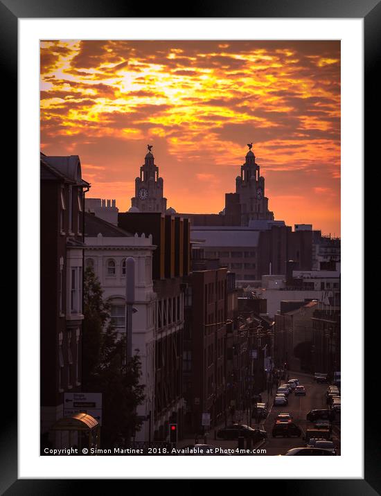 A Liverpool Sunset Framed Mounted Print by Simon Martinez