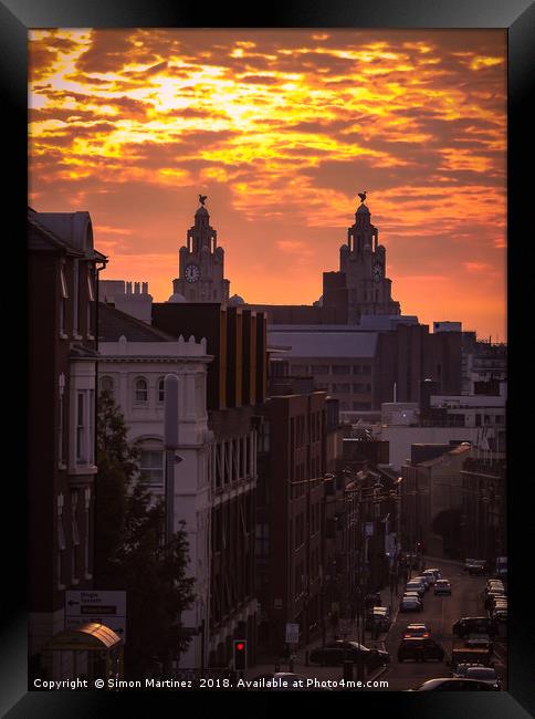 A Liverpool Sunset Framed Print by Simon Martinez