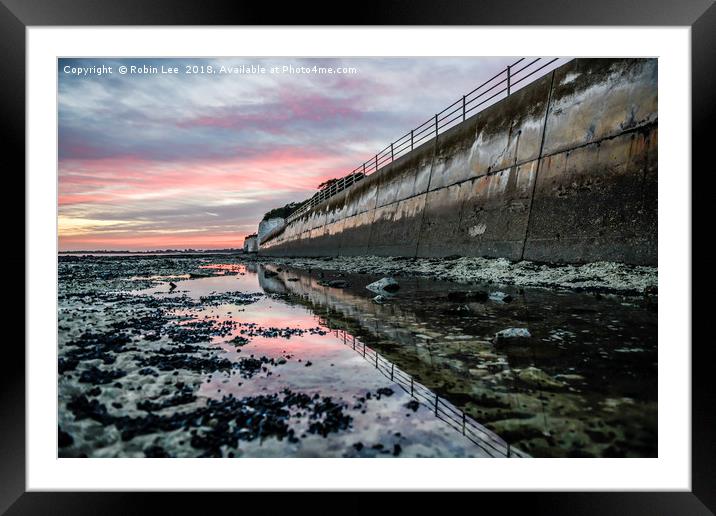 Sunset reflections Ramsgate Western Undercliff Framed Mounted Print by Robin Lee