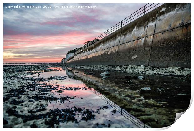 Sunset reflections Ramsgate Western Undercliff Print by Robin Lee