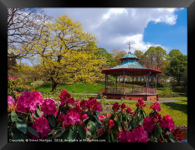 Bandstand Blooms Framed Print by Simon Martinez