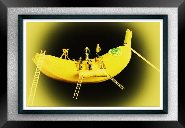 Banana Boat Mining Company Black Frame Framed Print by Steve Purnell