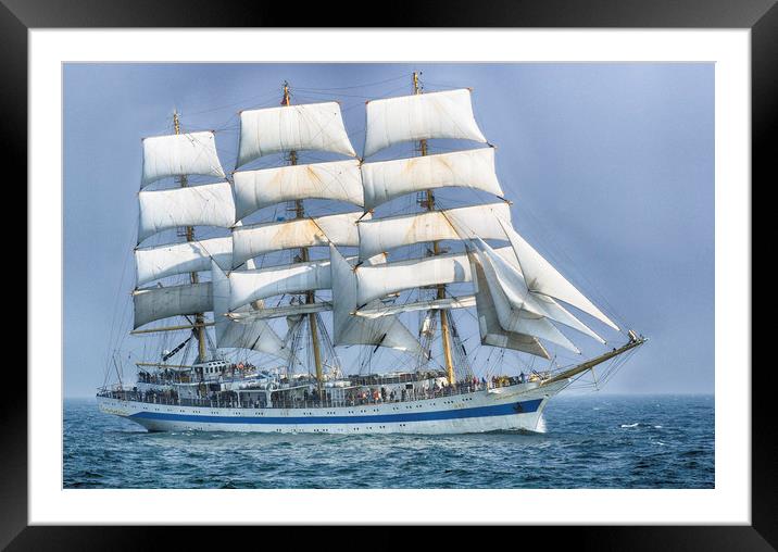 'Mir' at Start of Tall Ships Race Framed Mounted Print by Paul F Prestidge
