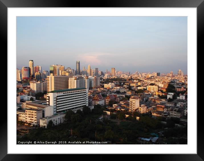 Bangkok City View, Thailand Framed Mounted Print by Ailsa Darragh