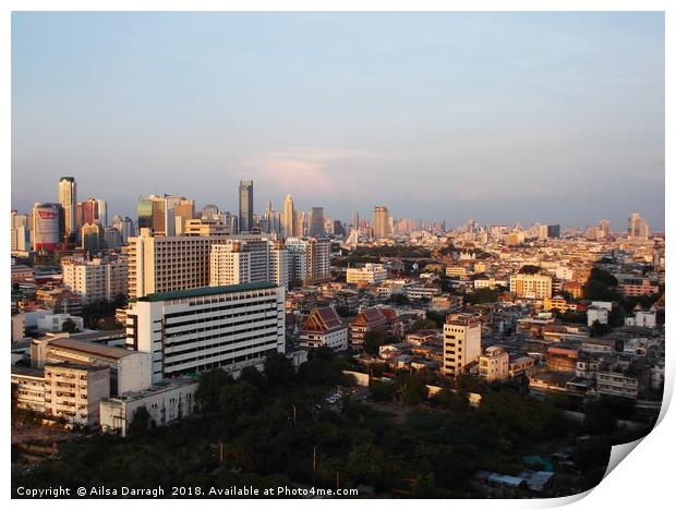 Bangkok City View, Thailand Print by Ailsa Darragh