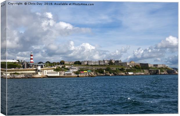 Plymouth Hoe and the Royal Citadel Canvas Print by Chris Day