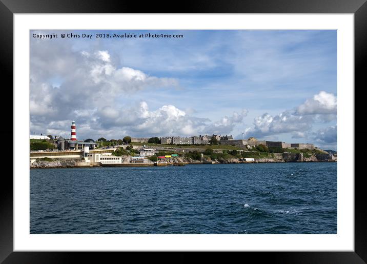 Plymouth Hoe and the Royal Citadel Framed Mounted Print by Chris Day