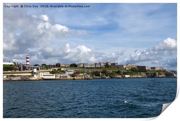 Plymouth Hoe and the Royal Citadel Print by Chris Day
