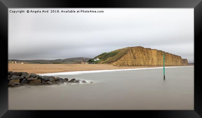 Westbay Cliffs. Framed Print by Angela Aird