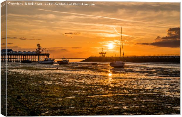 Sunset Herne Bay Canvas Print by Robin Lee