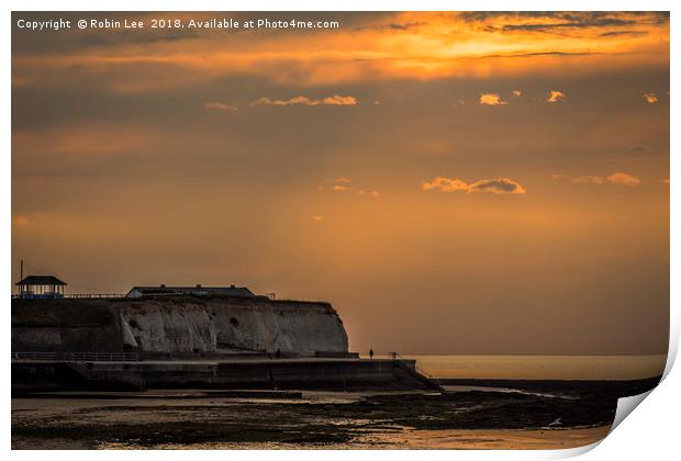 Golden hour at St Mildreds Bay kent Print by Robin Lee