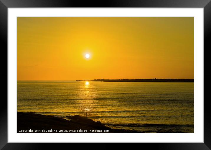Sunset at Ogmore by Sea South Wales Framed Mounted Print by Nick Jenkins
