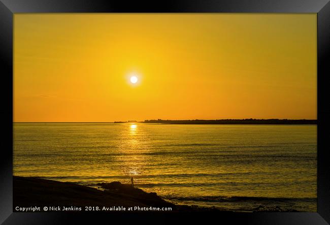 Sunset at Ogmore by Sea South Wales Framed Print by Nick Jenkins