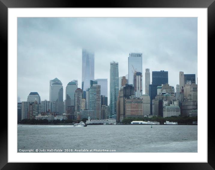 Downtown New York City Framed Mounted Print by Judy Hall-Folde