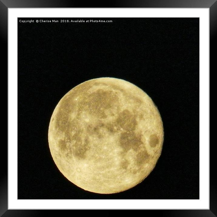 Sepia Full Moon At Night Framed Photo Print Framed Mounted Print by Cherise Man
