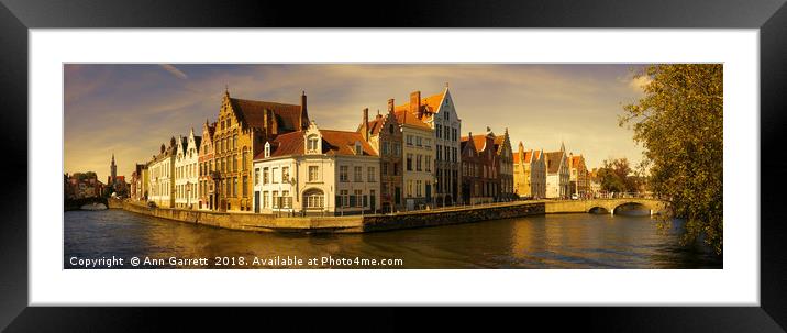 Bruges Panorama Framed Mounted Print by Ann Garrett