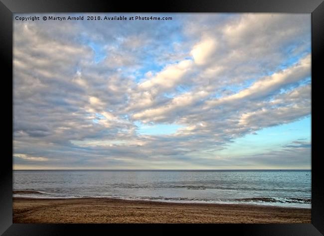 Sand Sea and Sky Framed Print by Martyn Arnold