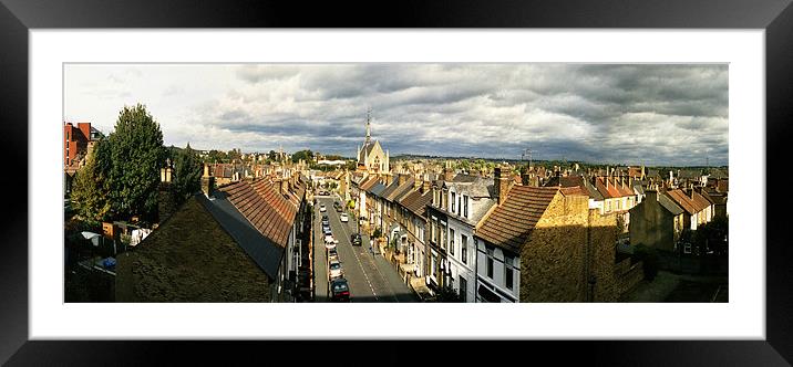 Watford Rooftops Panoramic Framed Mounted Print by graham young