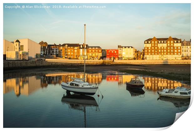 Boats in Margate harbour Print by Alan Glicksman