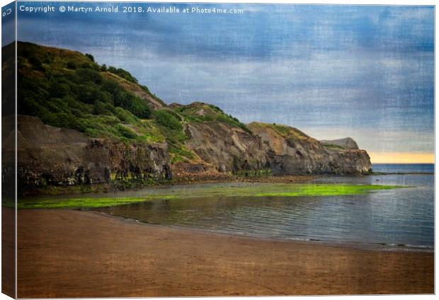 Sandsend Textured Seascape Canvas Print by Martyn Arnold