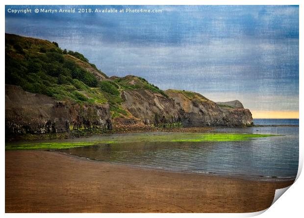 Sandsend Textured Seascape Print by Martyn Arnold