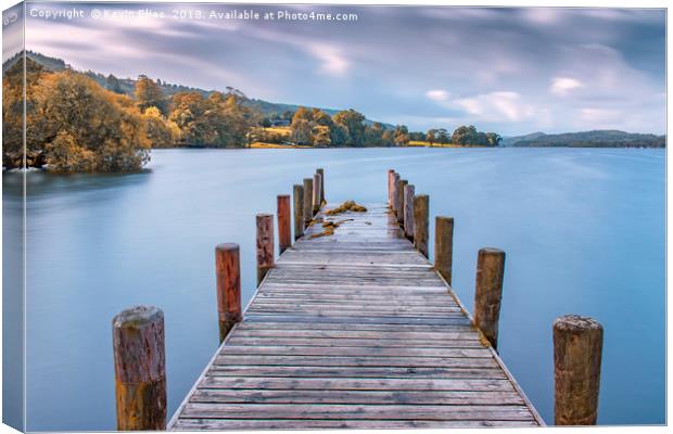 Captivating Dawn at Coniston Lake Pier Canvas Print by Kevin Elias