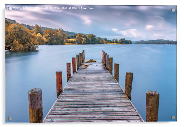 Captivating Dawn at Coniston Lake Pier Acrylic by Kevin Elias