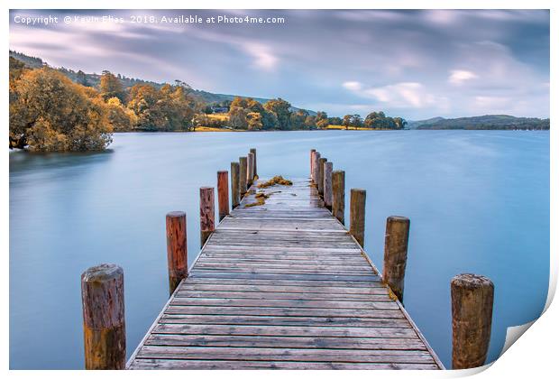 Captivating Dawn at Coniston Lake Pier Print by Kevin Elias