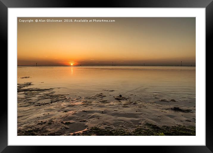 Palm bay sands as the sun gos down Framed Mounted Print by Alan Glicksman