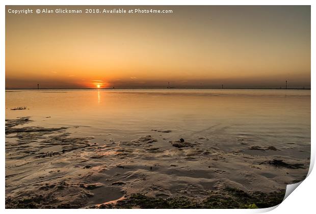 Palm bay sands as the sun gos down Print by Alan Glicksman